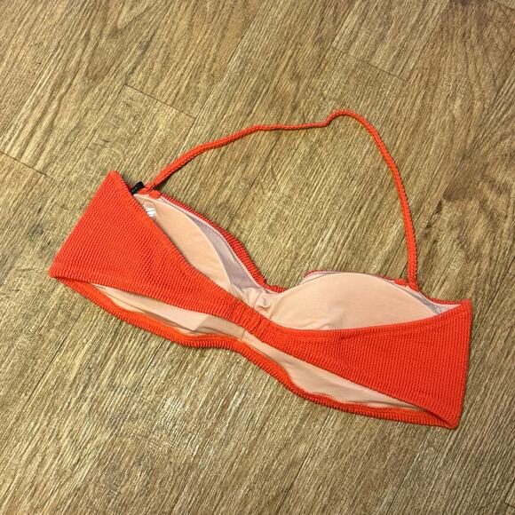 J. Crew Orange Scrunchie Sweetheart Bikini Top Size 2X - Picture 4 of 8